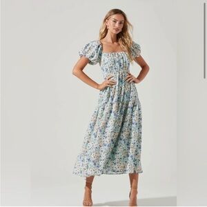 Floral Puff Sleeve Maxi Dress